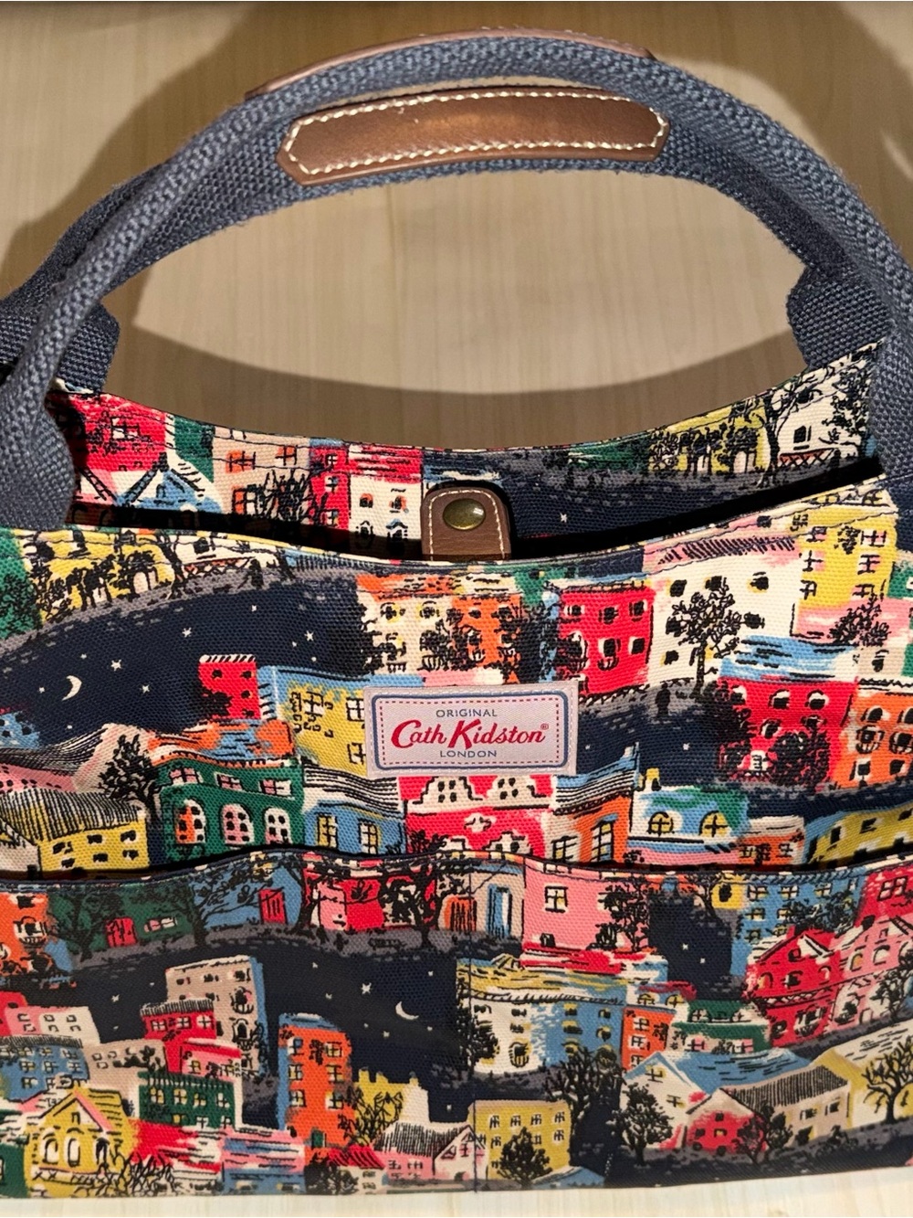 Cath Kidston Navy Multicolor Cityscape Print Tote - Picture 8 of 9